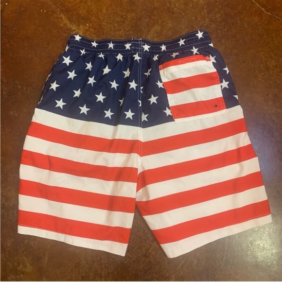 Mens Old Navy USA Flag Patriotic Swim Trunks - Picture 2 of 3